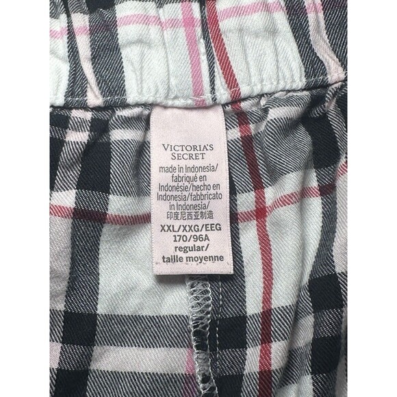 Victoria's Secret Pajama Set Flannel Women Plaid 2 Piece Long Sleeve Pants XXL - Picture 9 of 10